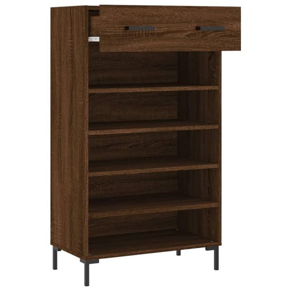 vidaXL Skohylle brun eik 60x35x105 cm konstruert tre
