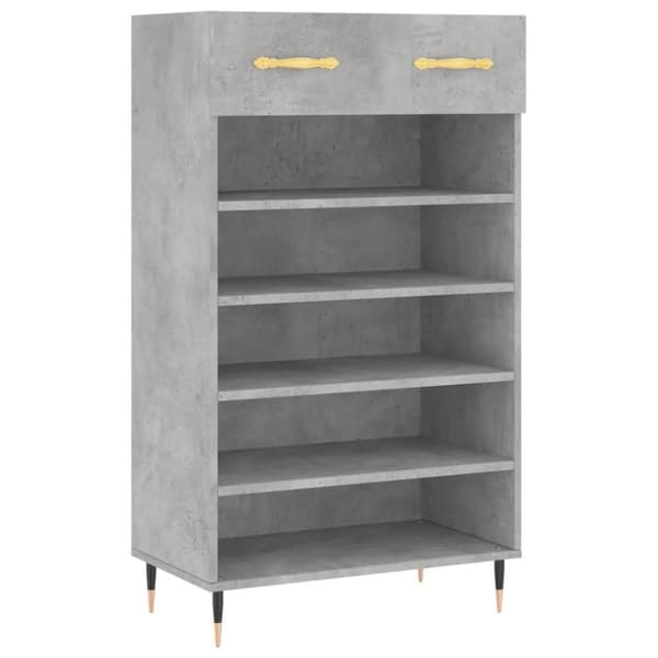 vidaXL Skohylle betonggrå 60x35x105 cm konstruert tre