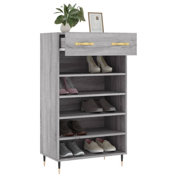 vidaXL skoreol 60x35x105 cm konstrueret træ grå sonoma-eg