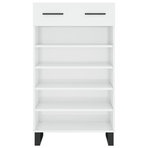 vidaXL Skoskap høyglans hvit 60x35x105 cm konstruert tre