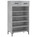 Miniatyrbilde 1 av 11: vidaXL Skohylle betonggrå 60x35x105 cm konstruert tre