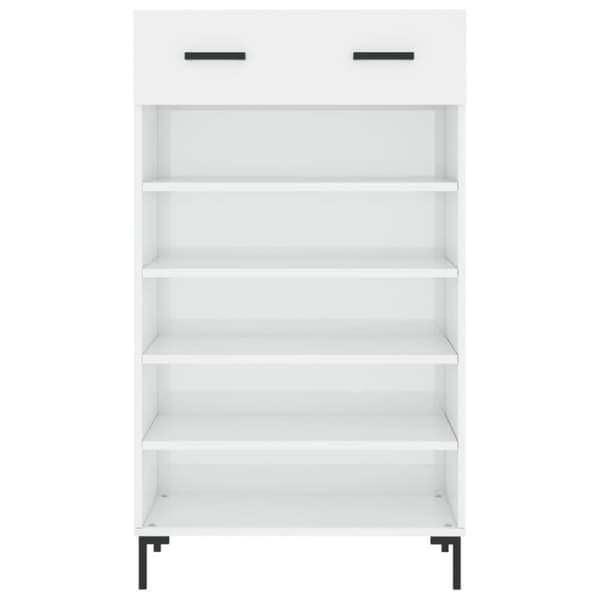 vidaXL skoreol 60x35x105 cm konstrueret træ hvid højglans