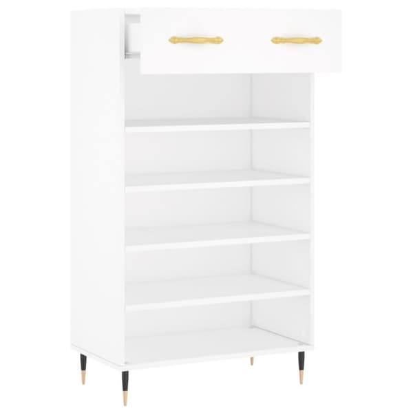 vidaXL Skohylle hvit 60x35x105 cm konstruert tre