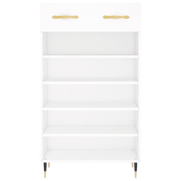 vidaXL Skohylle hvit 60x35x105 cm konstruert tre