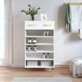 Miniatyrbilde 11 av 11: vidaXL Skohylle hvit 60x35x105 cm konstruert tre