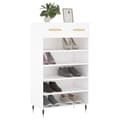 Miniatyrbilde 2 av 11: vidaXL Skohylle hvit 60x35x105 cm konstruert tre