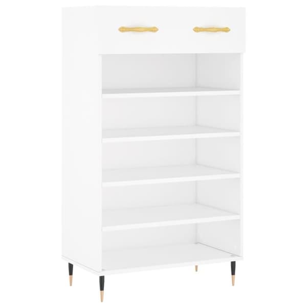 vidaXL Skohylle hvit 60x35x105 cm konstruert tre