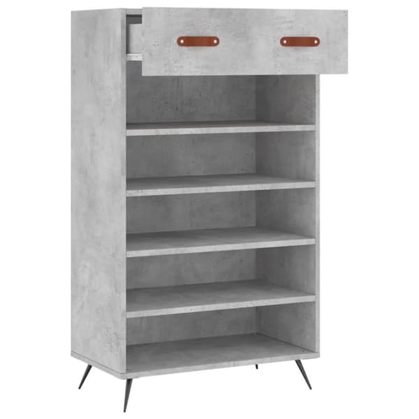 vidaXL Skohylle betonggrå 60x35x105 cm konstruert tre