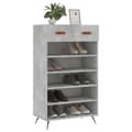 Miniatyrbilde 2 av 11: vidaXL Skohylle betonggrå 60x35x105 cm konstruert tre