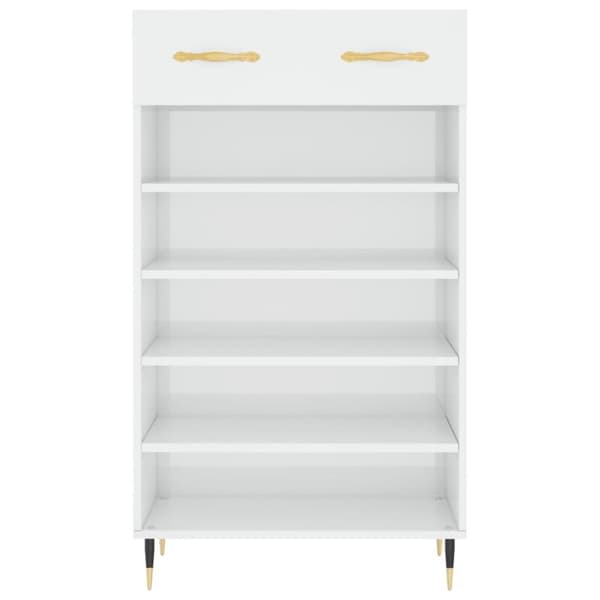 vidaXL skoreol 60x35x105 cm konstrueret træ hvid højglans