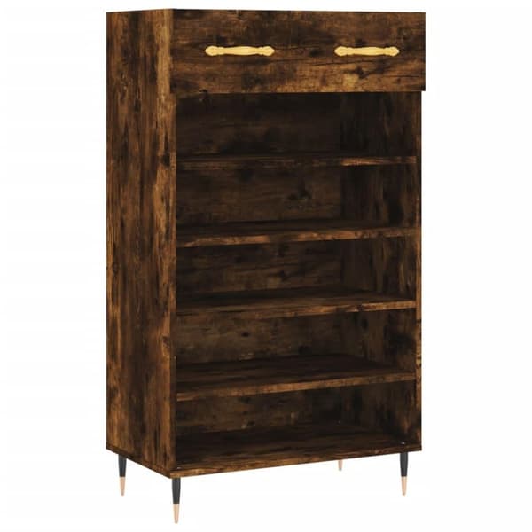 vidaXL skoreol 60x35x105 cm konstrueret træ røget egetræsfarve