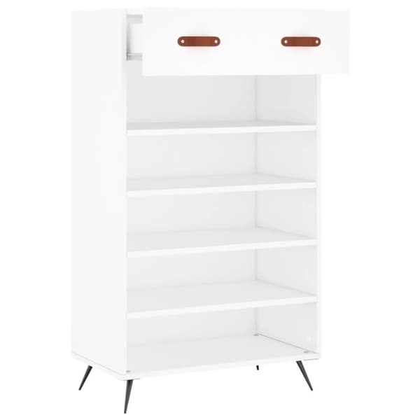 vidaXL Skohylla vit 60x35x105 cm konstruerat trä