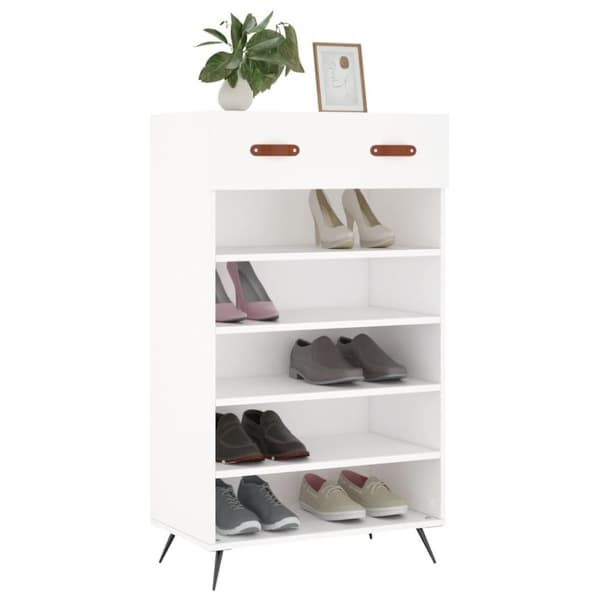 vidaXL skoreol 60x35x105 cm konstrueret træ hvid