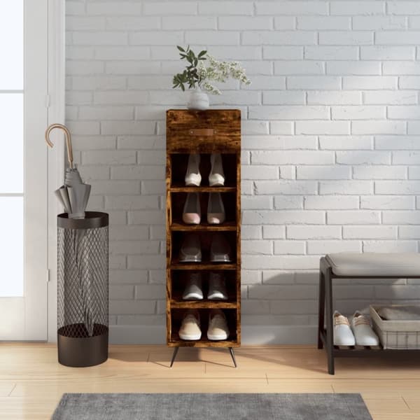 vidaXL skoreol 30x35x105 cm konstrueret træ røget egetræsfarve