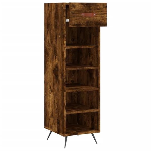 vidaXL Skohylla rökfärgad ek 30x35x105 cm konstruerat trä