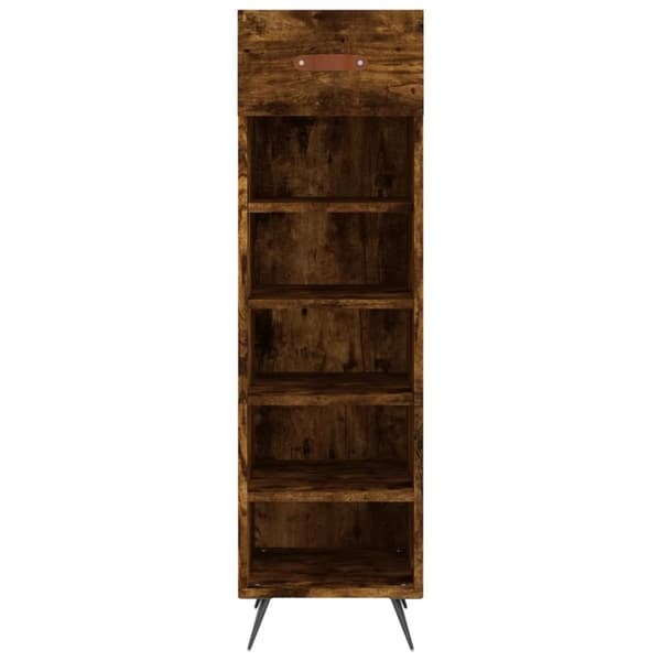 vidaXL Skohylla rökfärgad ek 30x35x105 cm konstruerat trä