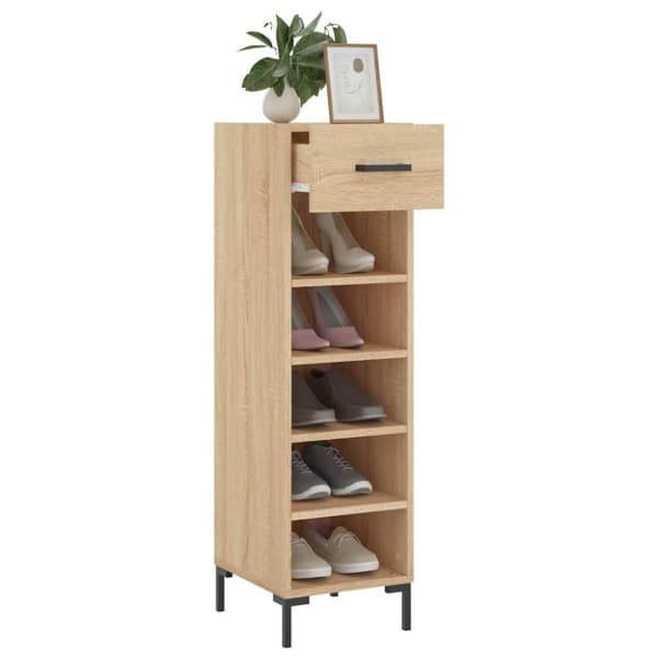 vidaXL Skohylle sonoma eik 30x35x105 cm konstruert tre
