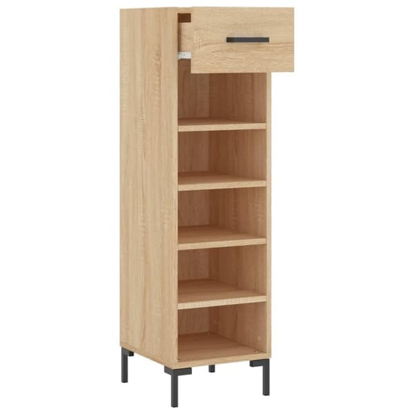vidaXL Skohylle sonoma eik 30x35x105 cm konstruert tre