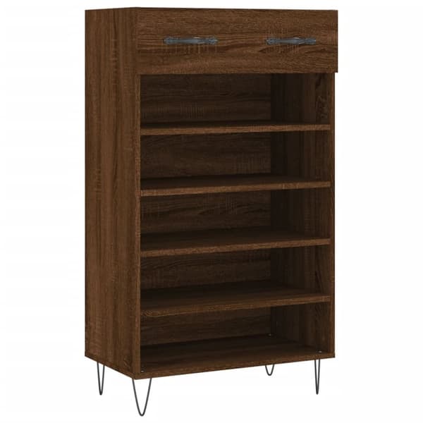 vidaXL Skohylle brun eik 60x35x105 cm konstruert tre