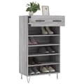 Miniatyrbilde 4 av 11: vidaXL Skohylle grå sonoma 60x35x105 cm konstruert tre