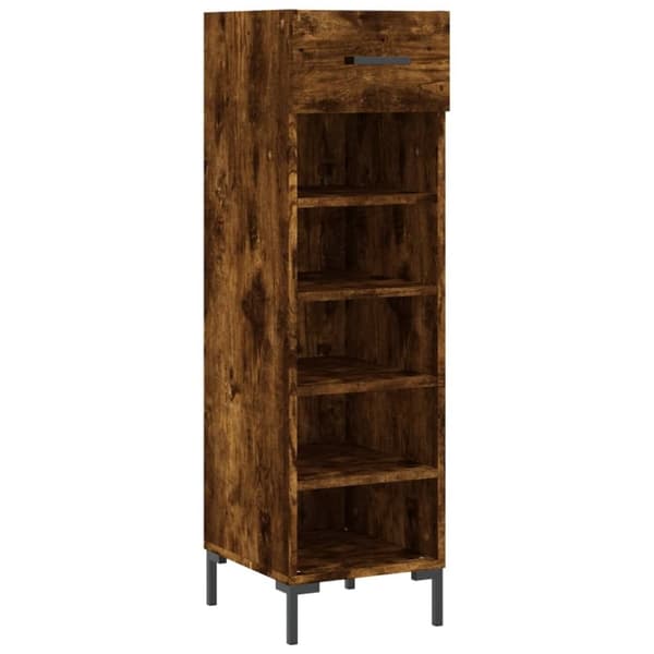 vidaXL Kenkäkaappi savutammi 30x35x105 cm tekninen puu