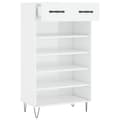 Miniatyrbilde 5 av 11: vidaXL Skoskap høyglans hvit 60x35x105 cm konstruert tre