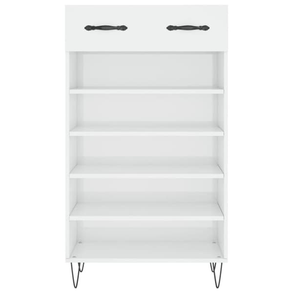 vidaXL Skoskap høyglans hvit 60x35x105 cm konstruert tre