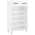 Miniatyrbilde 1 av 11: vidaXL Skoskap høyglans hvit 60x35x105 cm konstruert tre