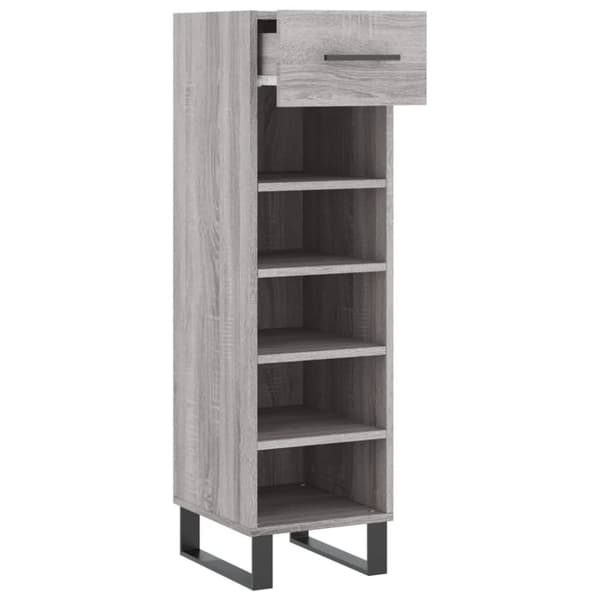 vidaXL Skohylle grå sonoma 30x35x105 cm konstruert tre