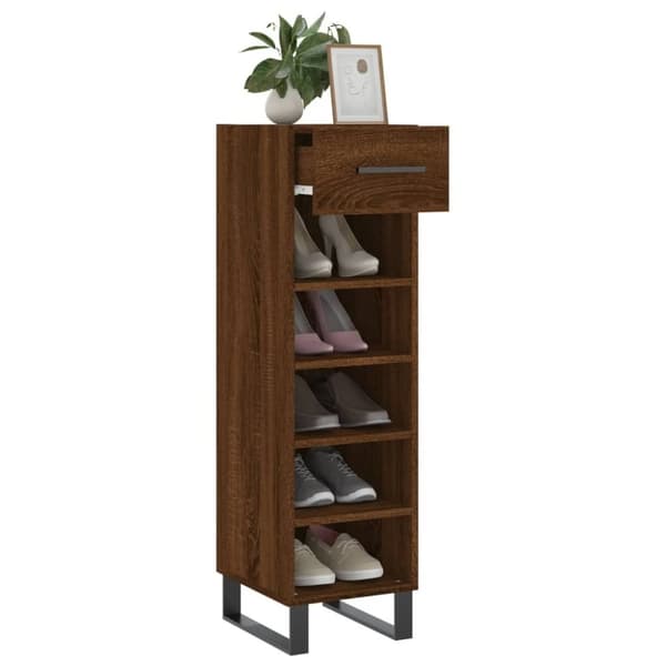 vidaXL skoreol 30x35x105 cm konstrueret træ brun egetræsfarve