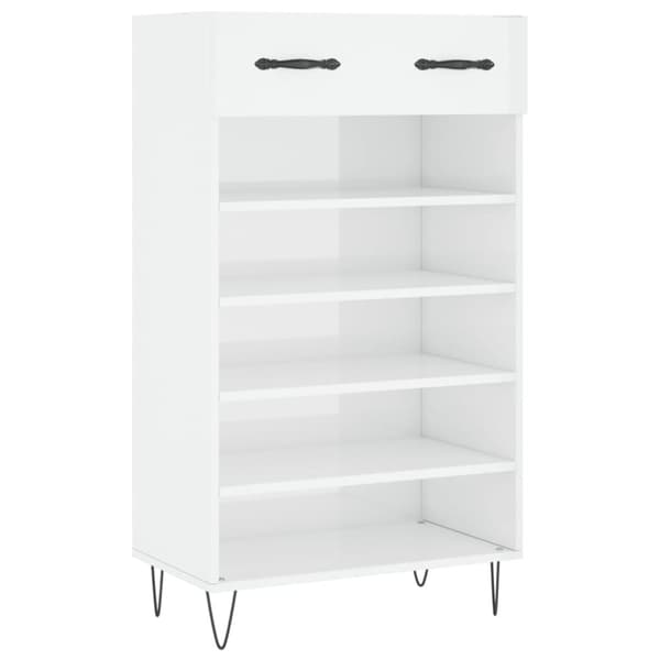 vidaXL skoreol 60x35x105 cm konstrueret træ hvid højglans
