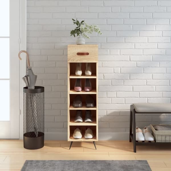 vidaXL Skohylle sonoma eik 30x35x105 cm konstruert tre