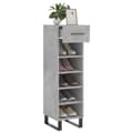 Miniatyrbilde 4 av 11: vidaXL Skohylle betonggrå 30x35x105 cm konstruert tre