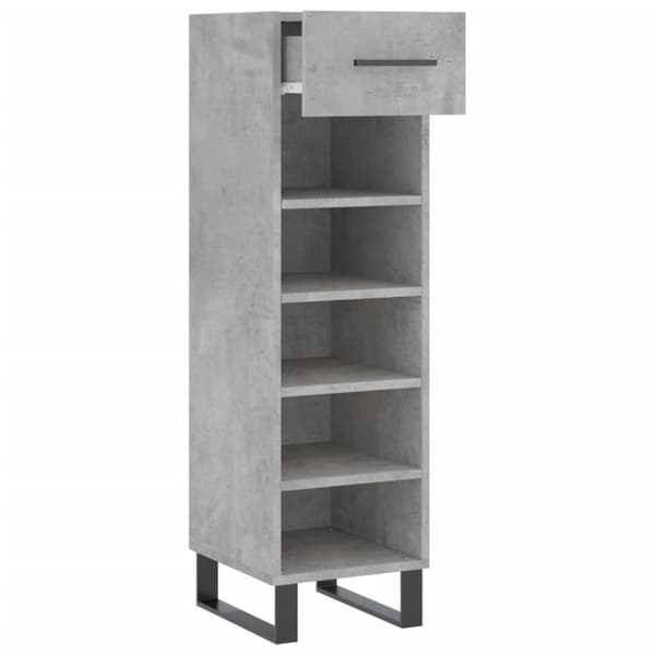 vidaXL Skohylle betonggrå 30x35x105 cm konstruert tre