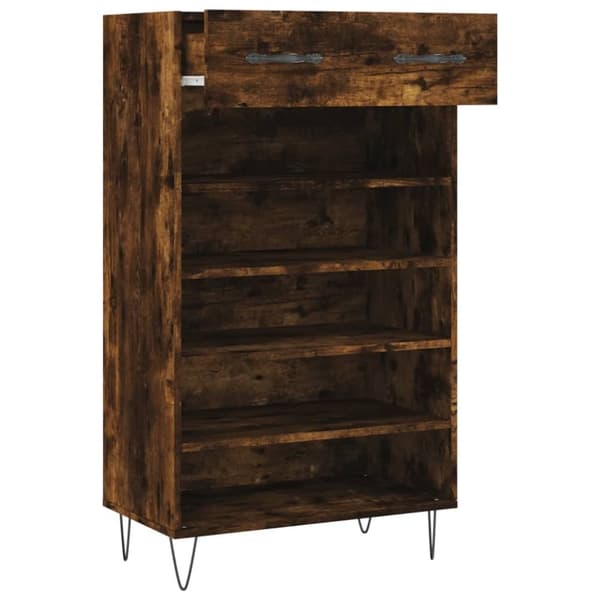 vidaXL skoreol 60x35x105 cm konstrueret træ røget egetræsfarve