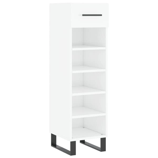vidaXL Skoskap høyglans hvit 30x35x105 cm konstruert tre