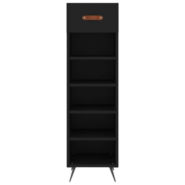 vidaXL Skohylla svart 30x35x105 cm konstruerat trä