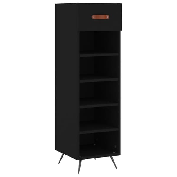 vidaXL Skohylla svart 30x35x105 cm konstruerat trä