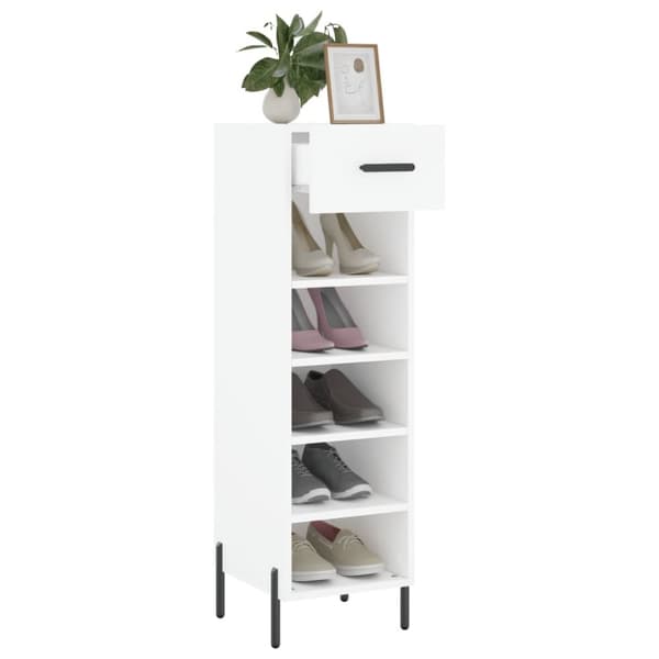 vidaXL skoreol 30x35x105 cm konstrueret træ hvid