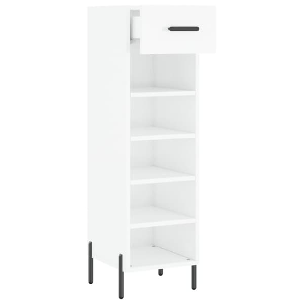 vidaXL skoreol 30x35x105 cm konstrueret træ hvid højglans