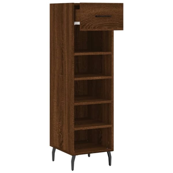vidaXL Skohylle brun eik 30x35x105 cm konstruert tre
