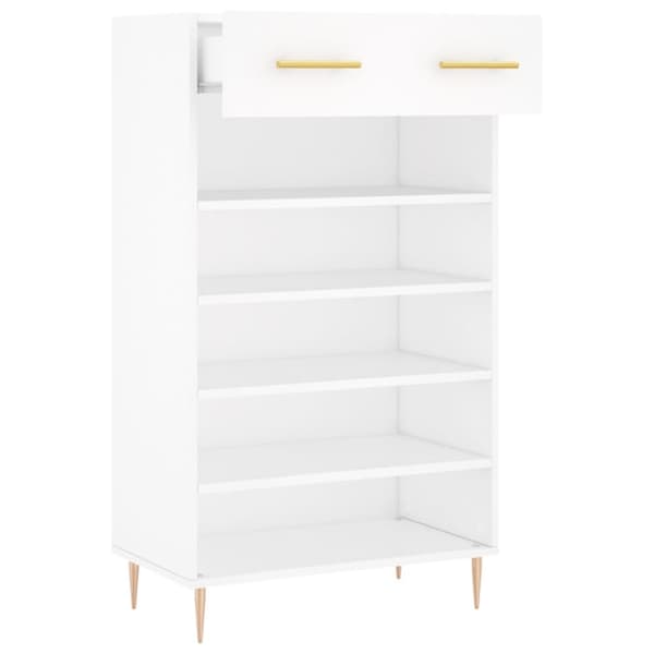 vidaXL Kenkäkaappi valkoinen 60x35x105 cm tekninen puu