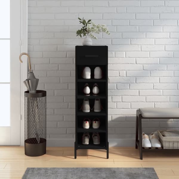vidaXL Skohylle svart 30x35x105 cm konstruert tre