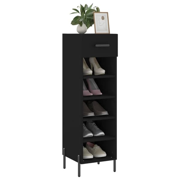 vidaXL skoskab 30x35x105 cm konstrueret træ sort