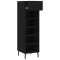Miniatyrbilde 5 av 11: vidaXL Skohylle svart 30x35x105 cm konstruert tre