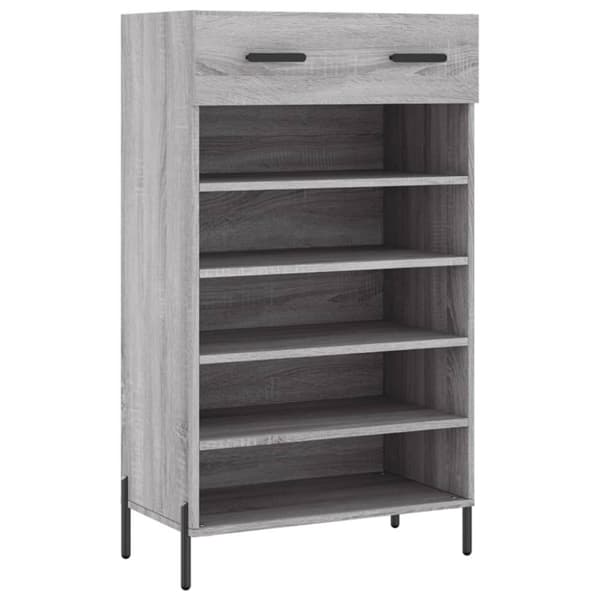 vidaXL Skohylle grå sonoma 60x35x105 cm konstruert tre