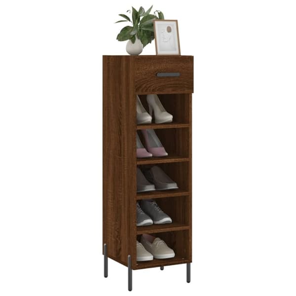 vidaXL Kenkäkaappi ruskea tammi 30x35x105 cm tekninen puu