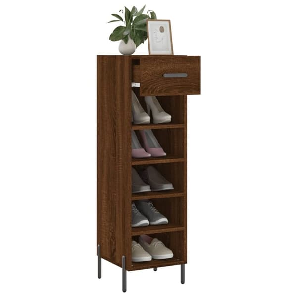 vidaXL Kenkäkaappi ruskea tammi 30x35x105 cm tekninen puu