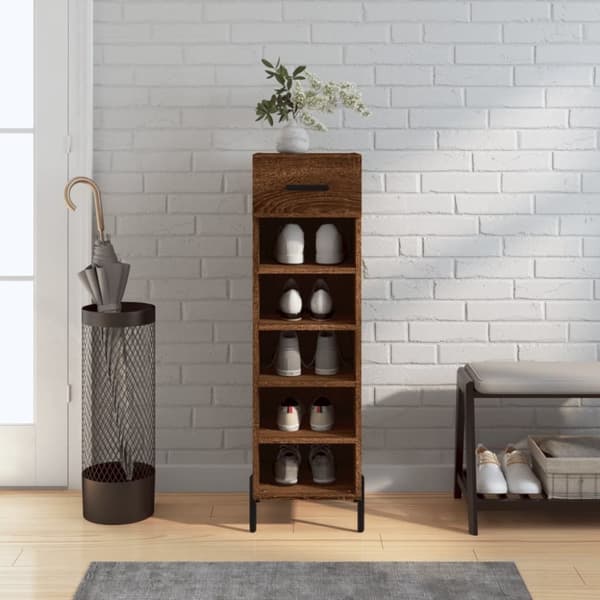 vidaXL Kenkäkaappi ruskea tammi 30x35x105 cm tekninen puu