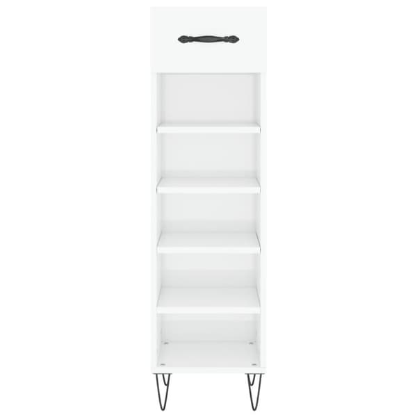 vidaXL skoreol 30x35x105 cm konstrueret træ hvid højglans